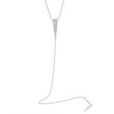 0.25ct 14k White Gold Diamond Pave Triangle Lariat Necklace